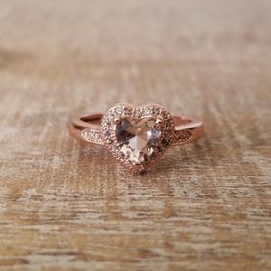Morganite Sweetheart 14kt Rose Gold Ring